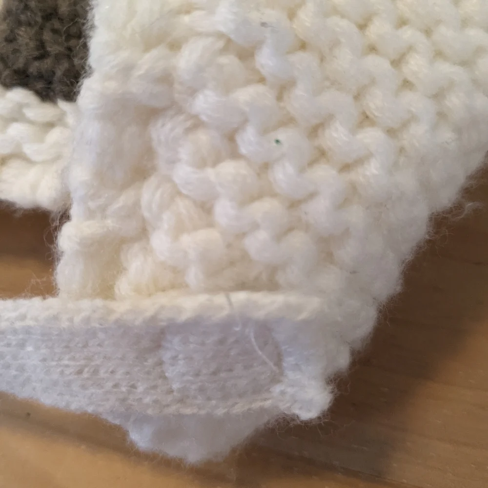 Baby girl knitted animal winter hat with velcro chin strap, infant 0-3 months